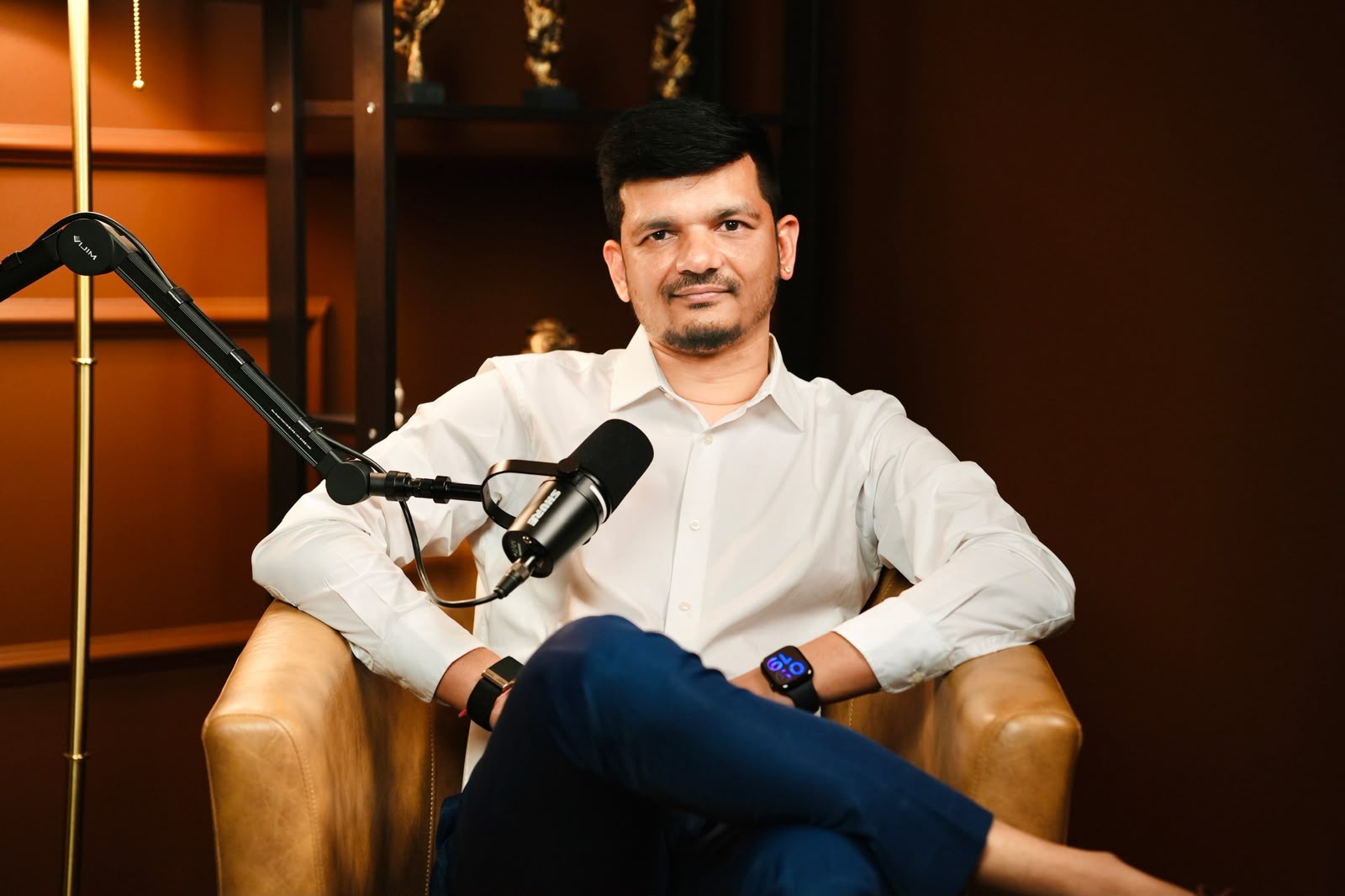 Prittesh Patel speaking on a podcast